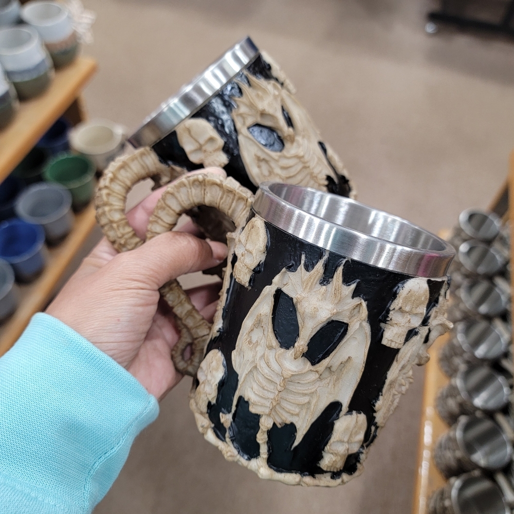 ✅️Final Price!! 2pcs Mug Dragon Skeleton Themed Mugs, Decor, Gifting
